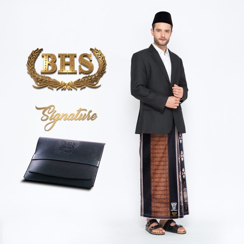 Sarung BHS Signature Gold Motif S75 SIB Hitam Coklat 02