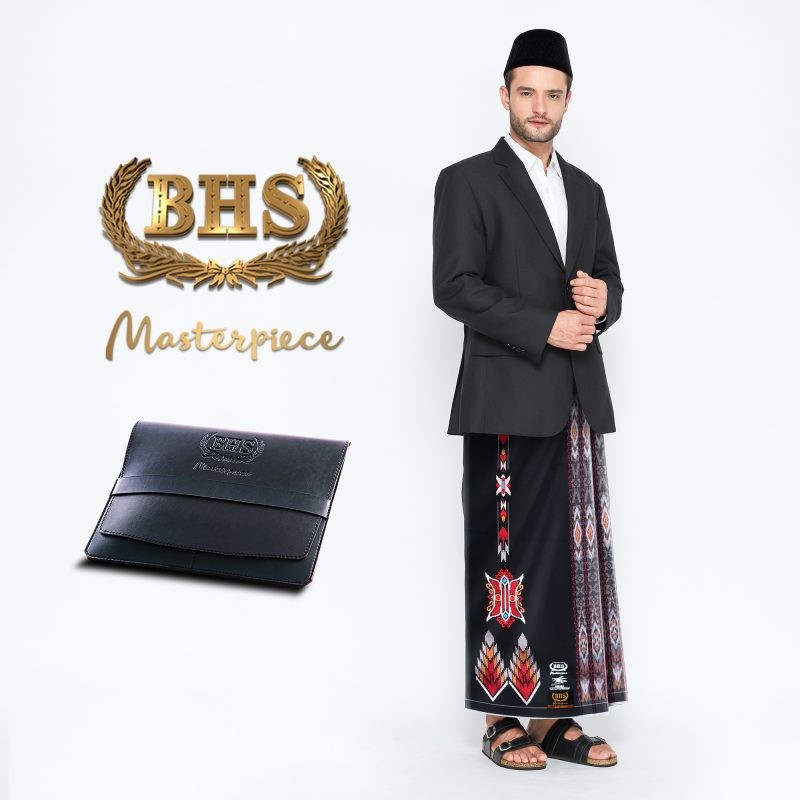 Sarung BHS Masterpiece Gold Motif M98 SEA Hitam Merah 02